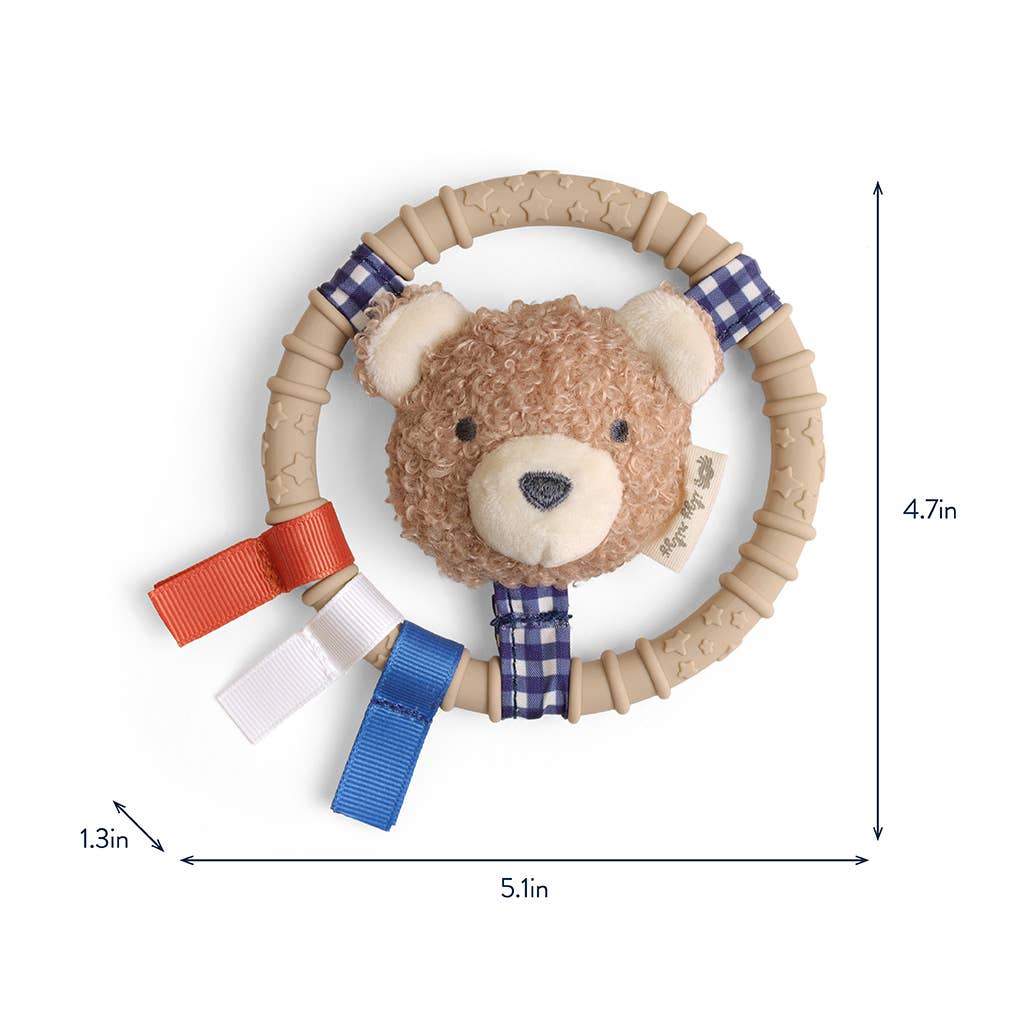 Itzy Ritzy® Itzy Ring Pal™ Plush Sensory Teether – Taupe Bear