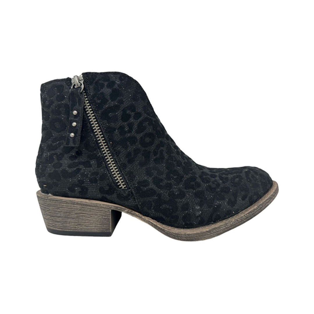 Charming Black Leopard Bootie