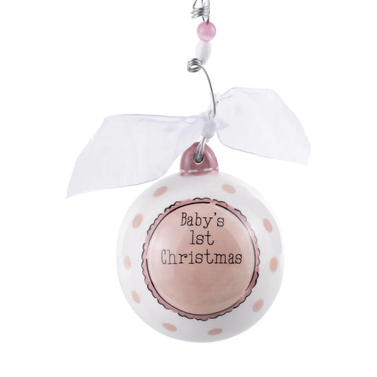 Baby's 1st Pink Rocking Horse Ornament