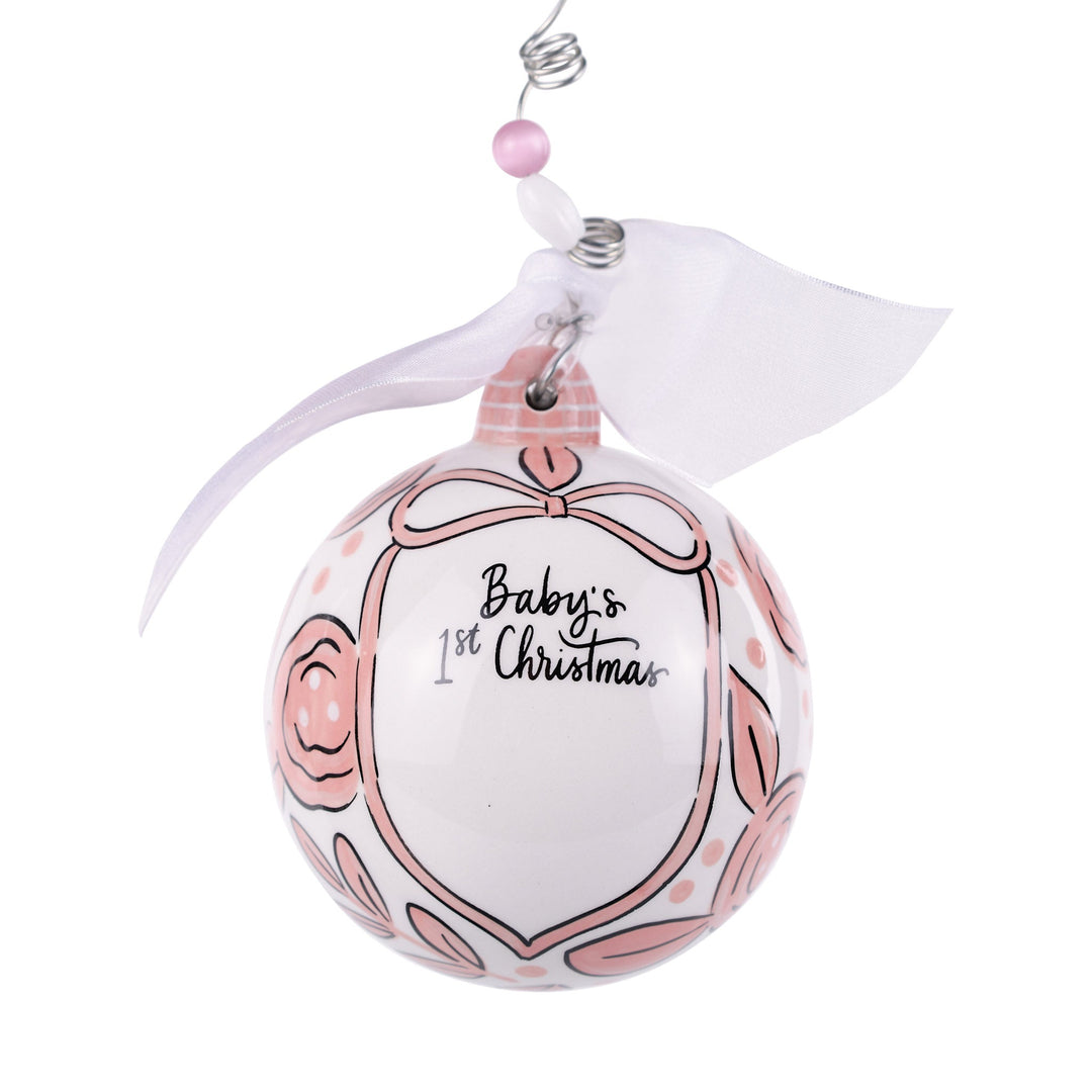 Glory Haus - Pink Bow 1st Christmas Ornament
