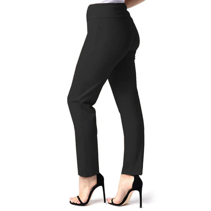 Wide Band Elastic Waist Pull On Ankle Pant