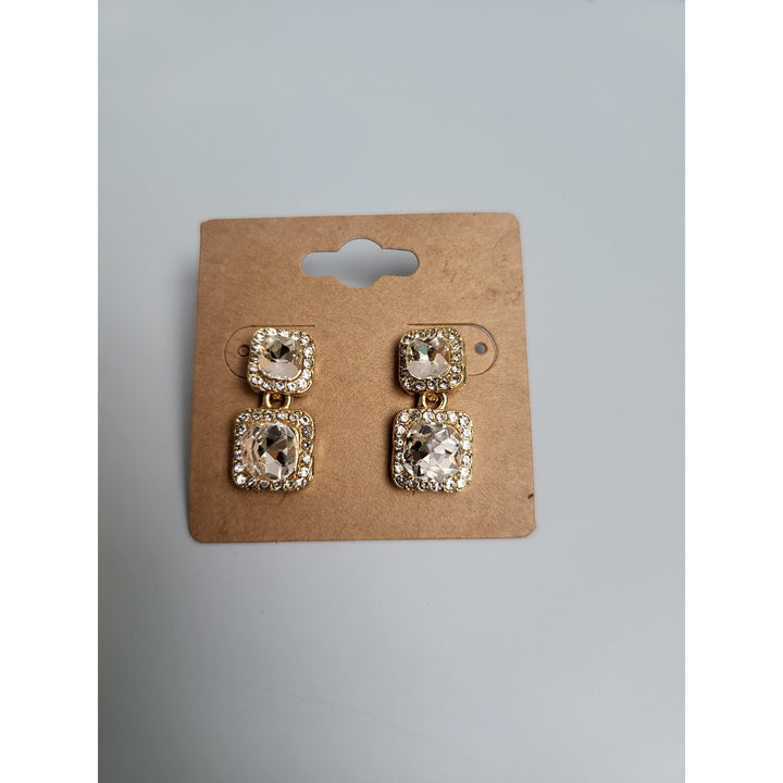 Gold Two Piece Drop Earrings