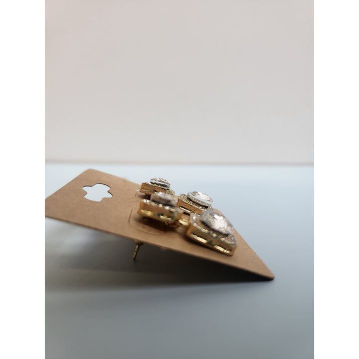 Gold Two Piece Drop Earrings