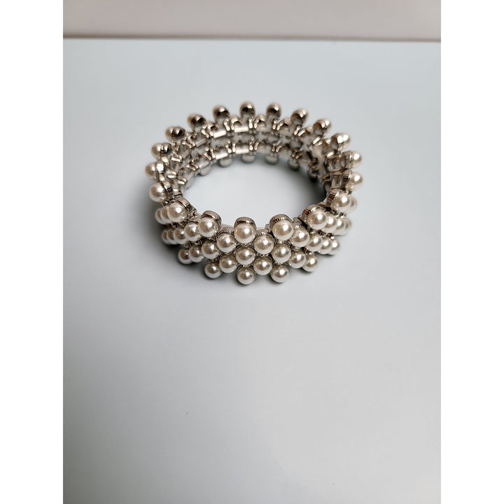 Pearl Stretch Bracelet - 1 1/4" Wide