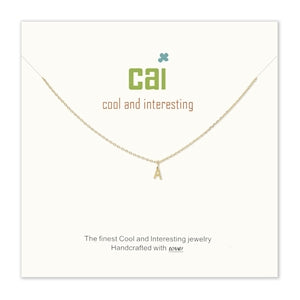 Gold mini letter initial necklace