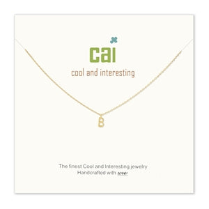 Gold mini letter initial necklace