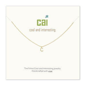 Gold mini letter initial necklace