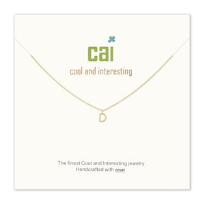 Gold mini letter initial necklace