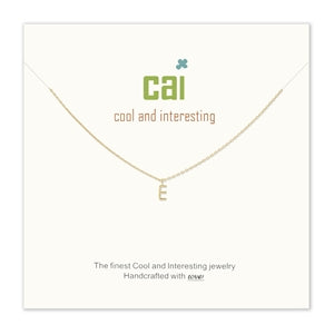 Gold mini letter initial necklace
