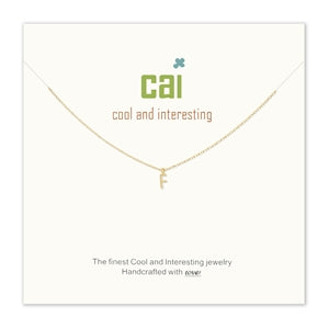 Gold mini letter initial necklace