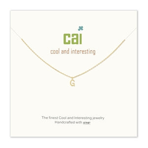 Gold mini letter initial necklace