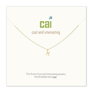 Gold mini letter initial necklace