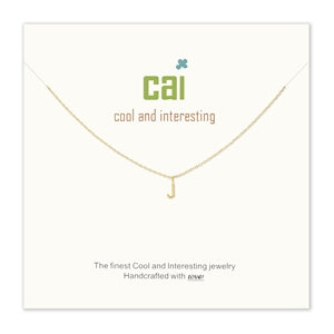 Gold mini letter initial necklace