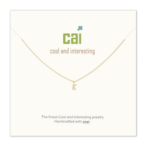 Gold mini letter initial necklace