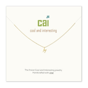 Gold mini letter initial necklace