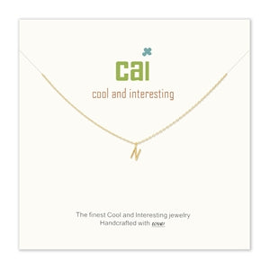 Gold mini letter initial necklace