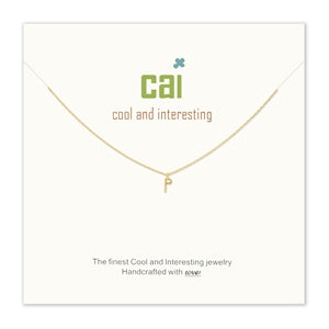 Gold mini letter initial necklace