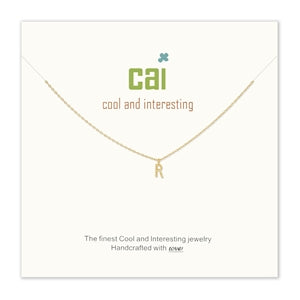 Gold mini letter initial necklace