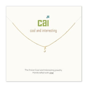 Gold mini letter initial necklace