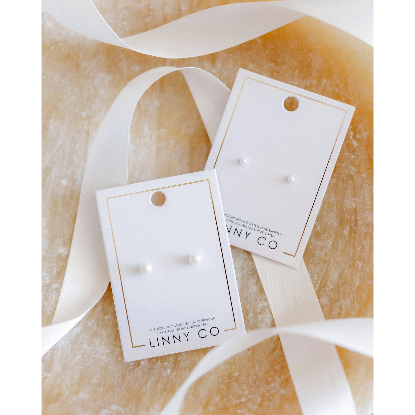 Screwback Stud Earrings - Payton Pearl White 5mm