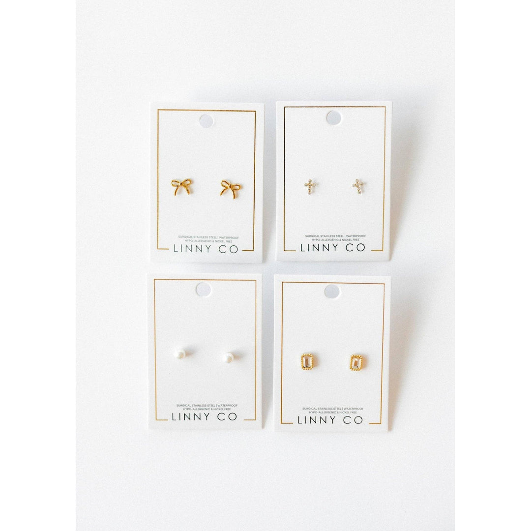 Screwback Stud Earrings - Payton Pearl White 5mm