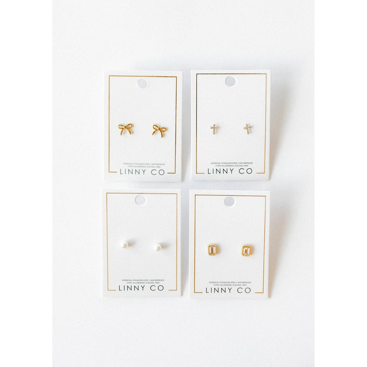 Screwback Stud Earrings - Payton Pearl White 5mm
