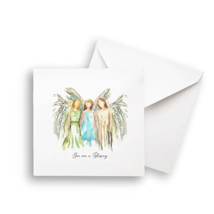 Celestial Angels with Blessings Quote Notecard