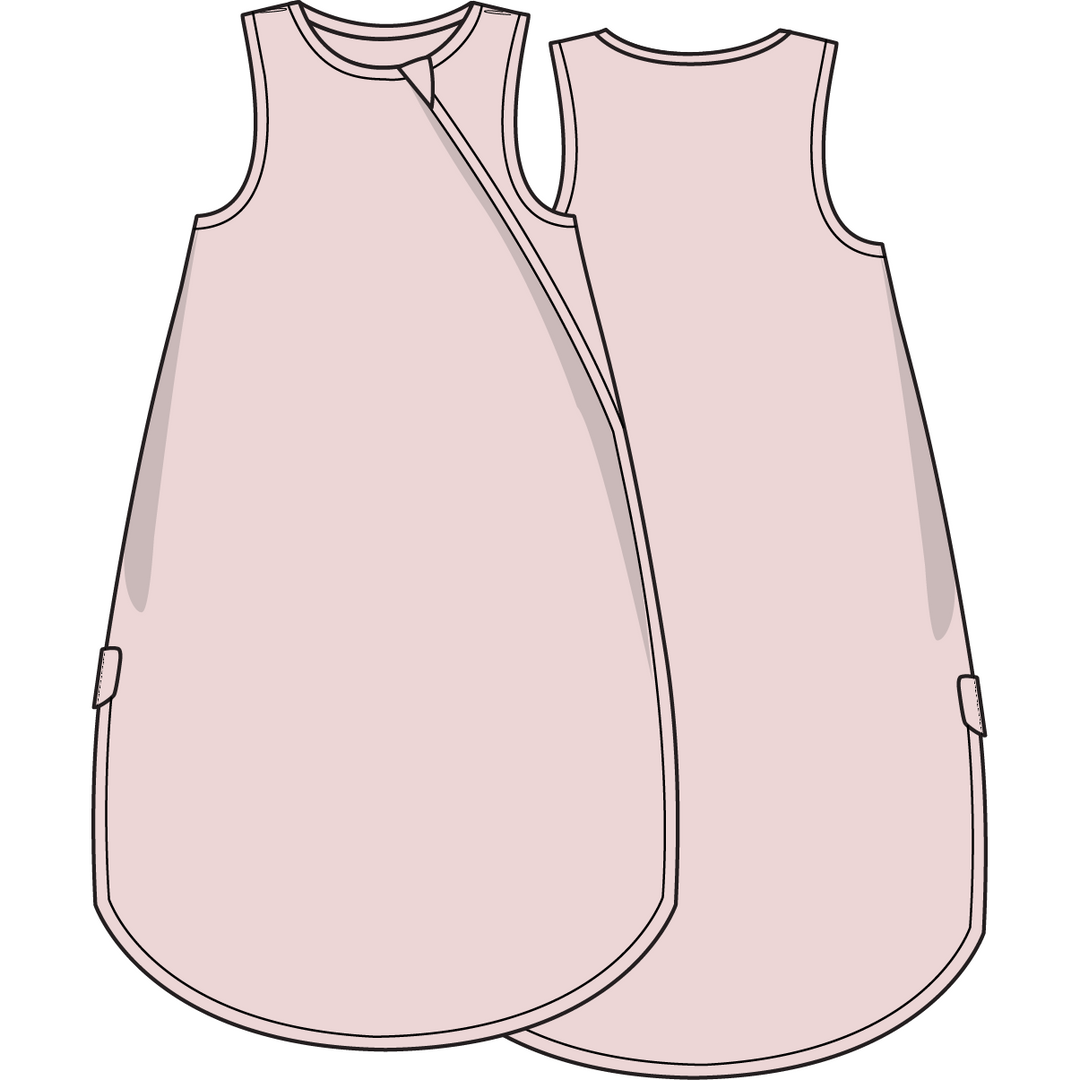 Angel Dear Solid Mauve Morn 2 Way Zipper Footie Pink