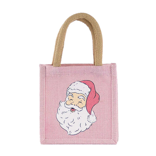 HoHoHo Santa Petite Gift Tote Light Pink