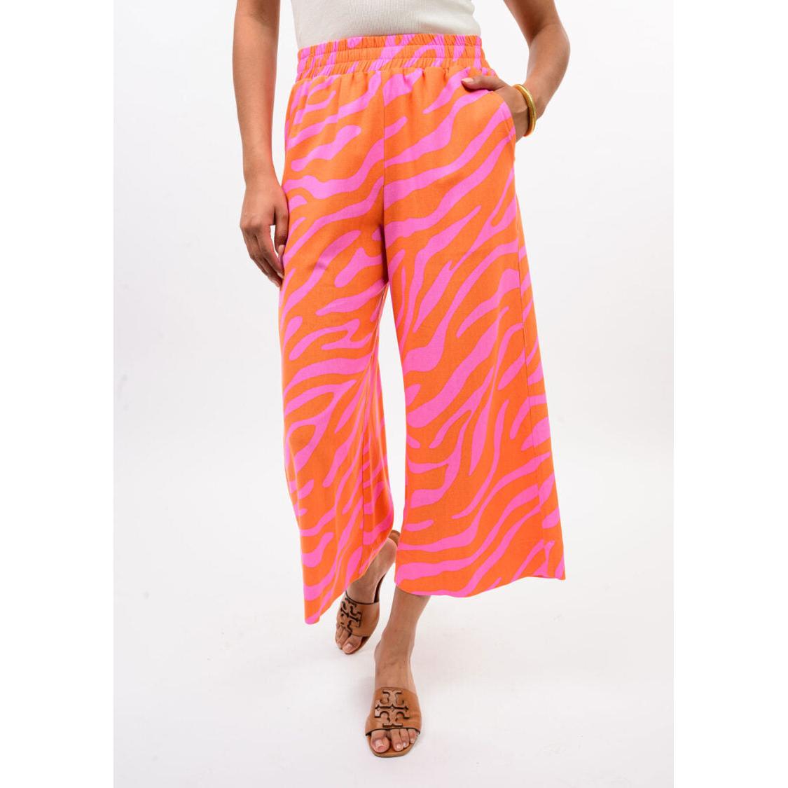 Ivy Jane Pull-on Crop Pant - Tangerine Zebra Print