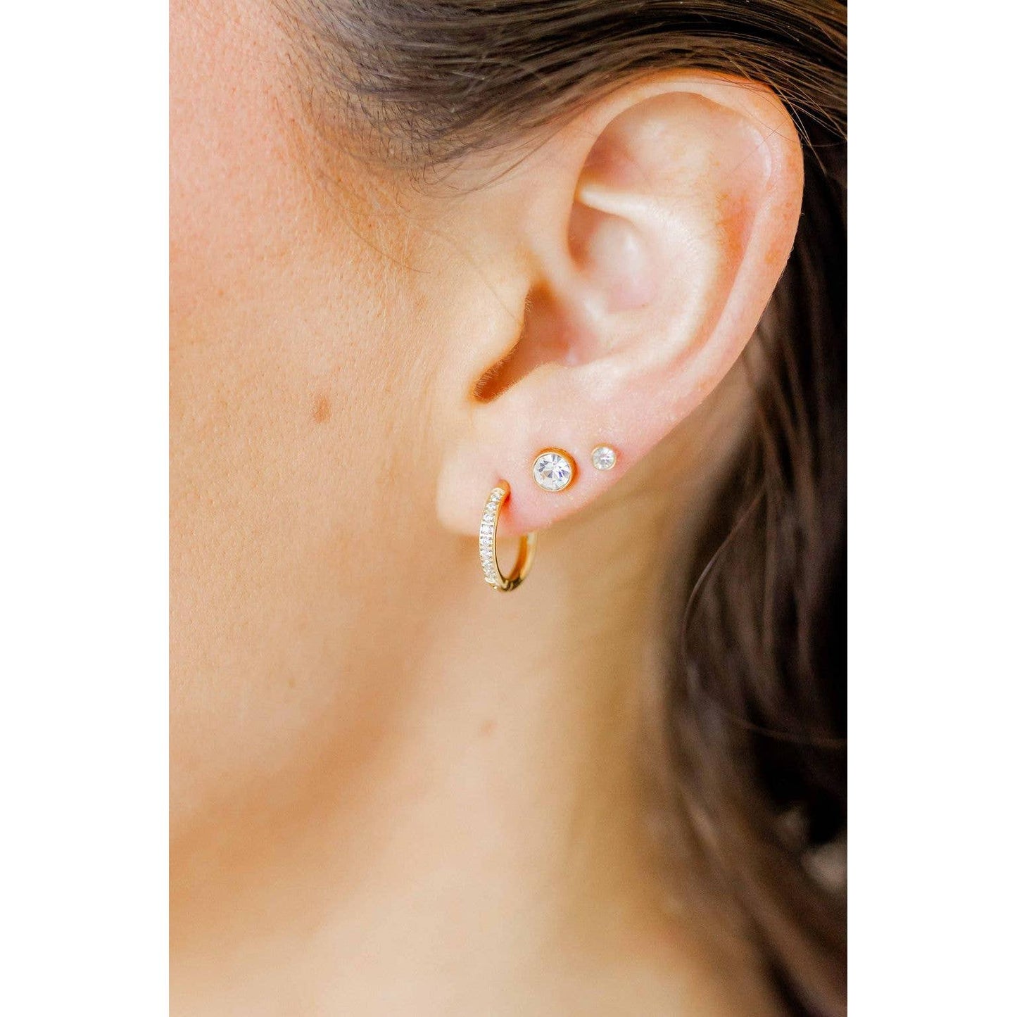 Screwback Stud Earrings - Juliet - Clear - 5mm