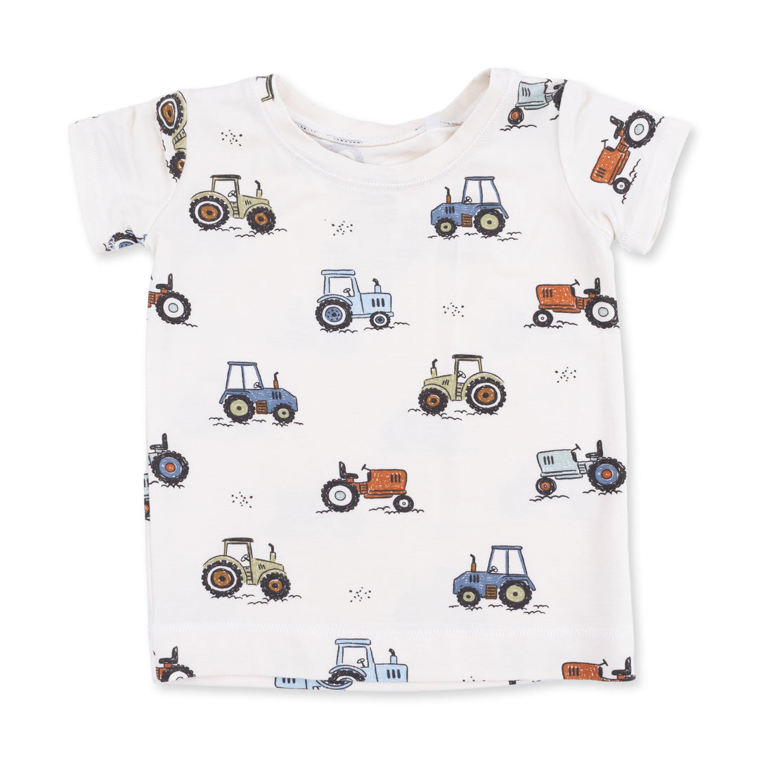 Angel Dear Future Farmer Convertible Romper Beige &amp; Green