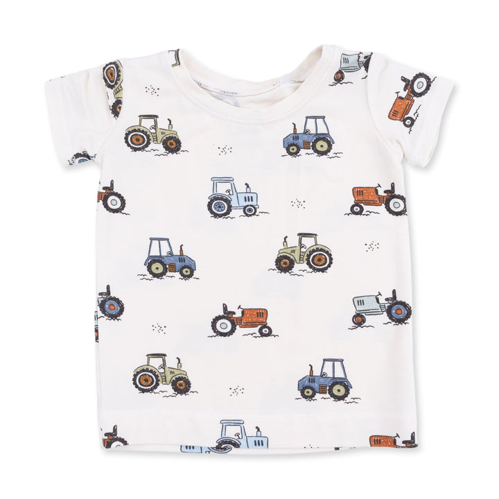 Angel Dear Future Farmer Convertible Romper Beige &amp; Green