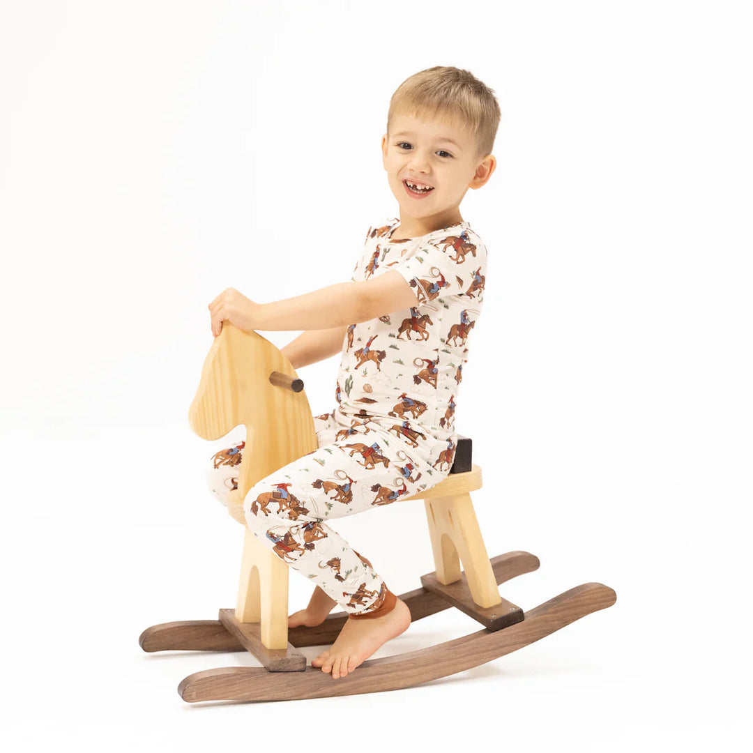 Buckaroo Western Bamboo Short Sleeve Loungewear Set | Angel Dear
