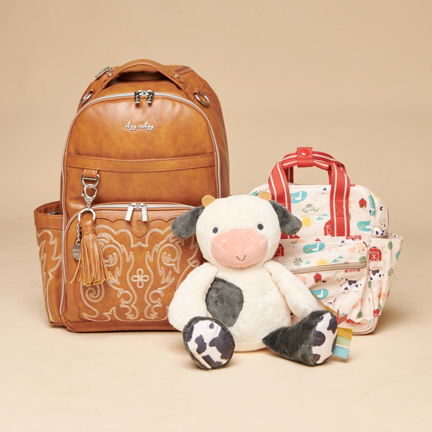 Itzy Ritzy Boss Plus™ Large Diaper Bag Backpack - Nash Saddle Vegan Leather