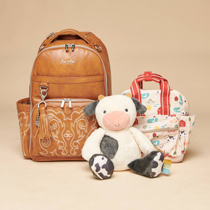 Itzy Ritzy Boss Plus™ Large Diaper Bag Backpack - Nash Saddle Vegan Leather