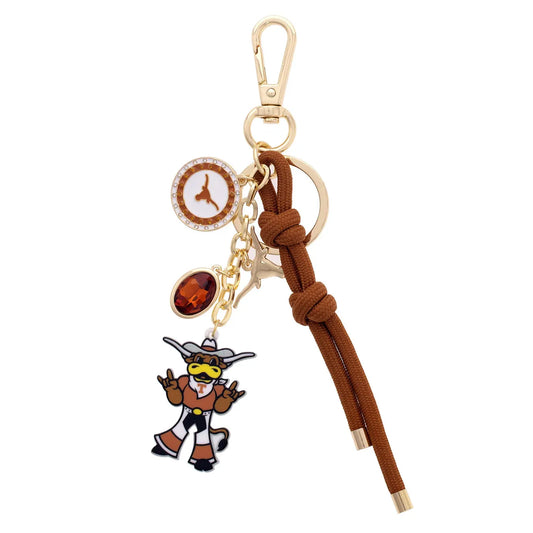 Texas Longhorns Cluster Bag Charm in Burnt Orange & Shiny Gold