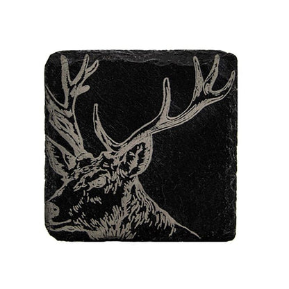 Single Slate Coaster - Stag