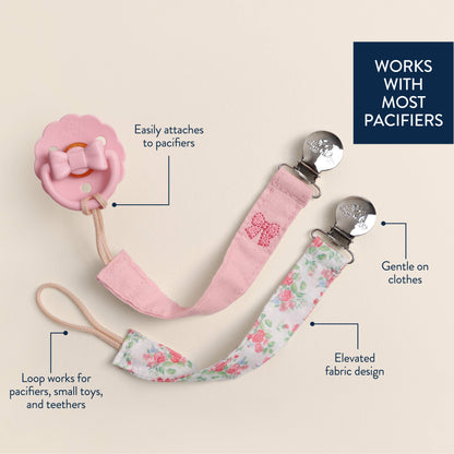 Itzy Ritzy Itzy Clip™ - Fabric Pacifier Strap (2-Pack)