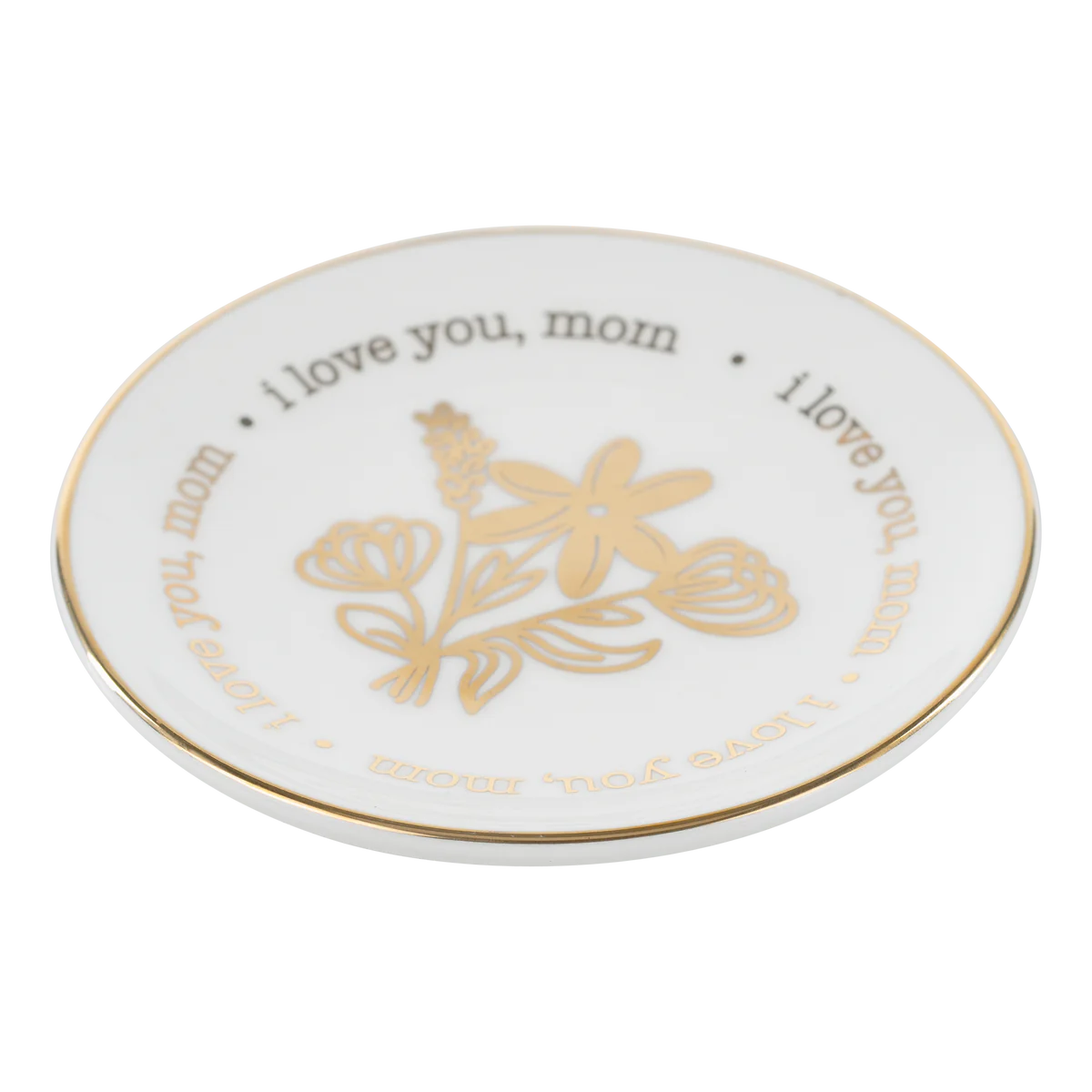 I Love You Mom Gold Trinket Tray