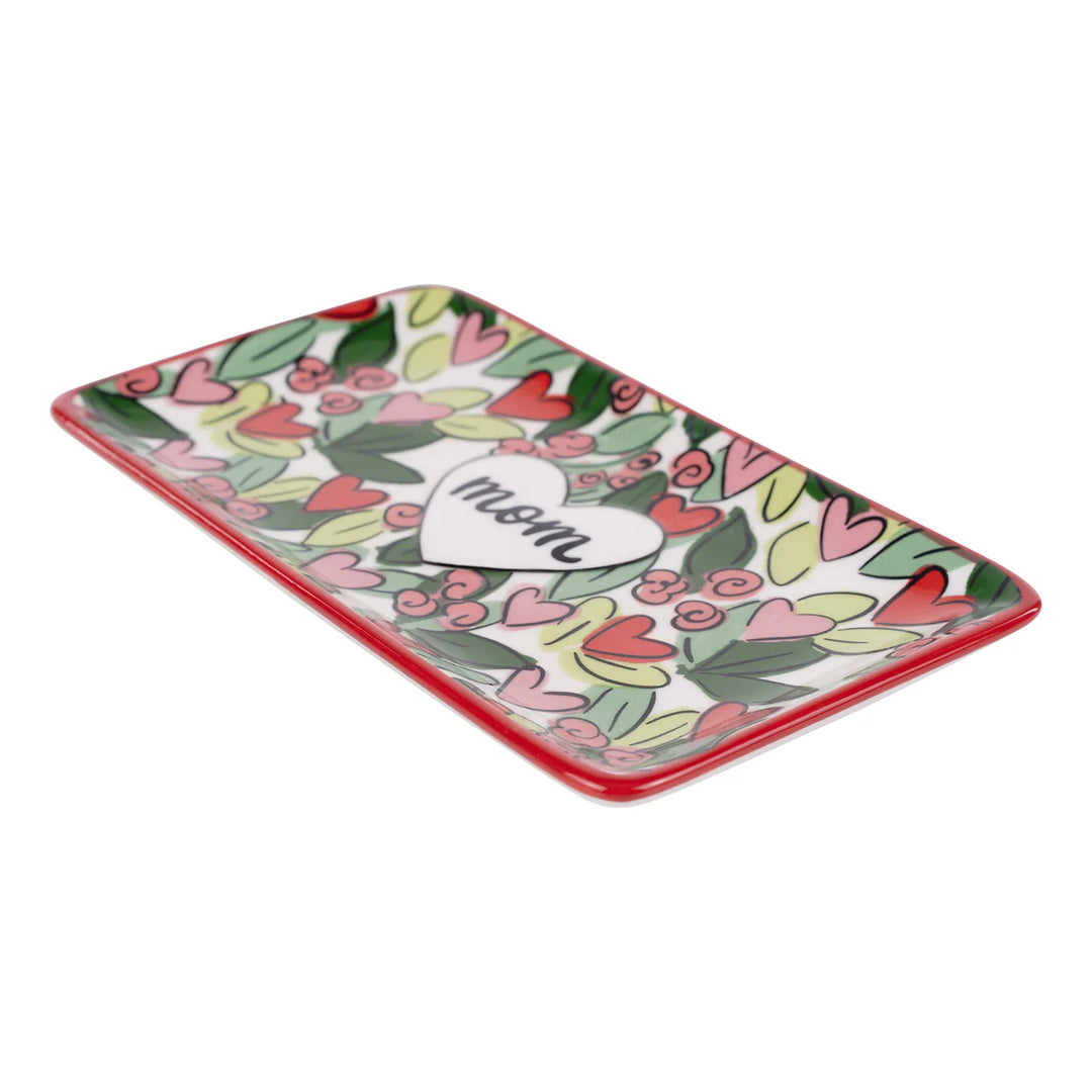 Mom Hearts &amp; Flowers Trinket Tray