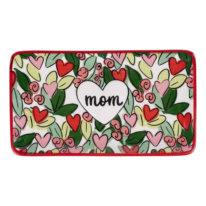 Decorative tray with heart designs and &