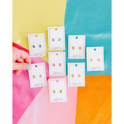 Screwback Stud Earrings - Whitney Orange Sherbert