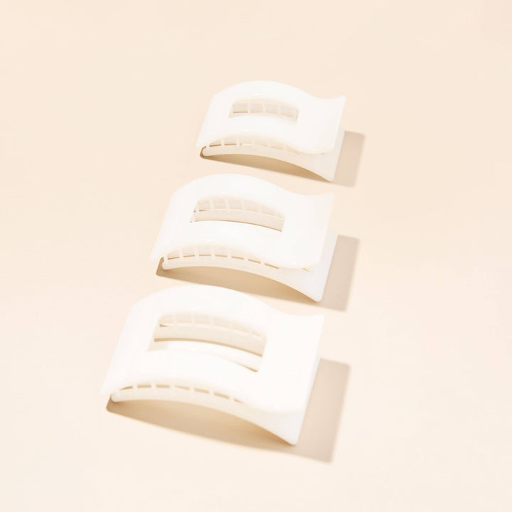Flat Rectangle Hair Clip | Medium | Coconut White