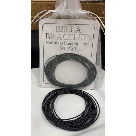 "Bella Bracelets" Black Set of 20 Stainless Steel Bracelets