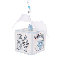 Blue Baby's 1st Christmas Block Ornament
