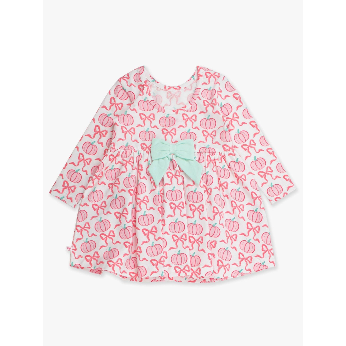 Girls Pink Fairytale Pumpkins Knit Long Sleeve Twirl Dress