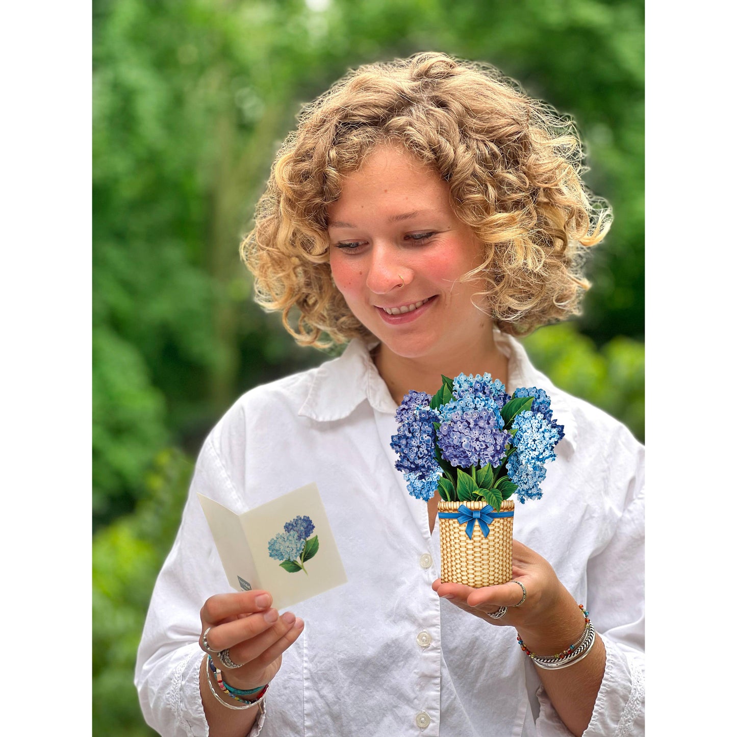 Mini Nantucket Hydrangeas Pop-up Greeting Card