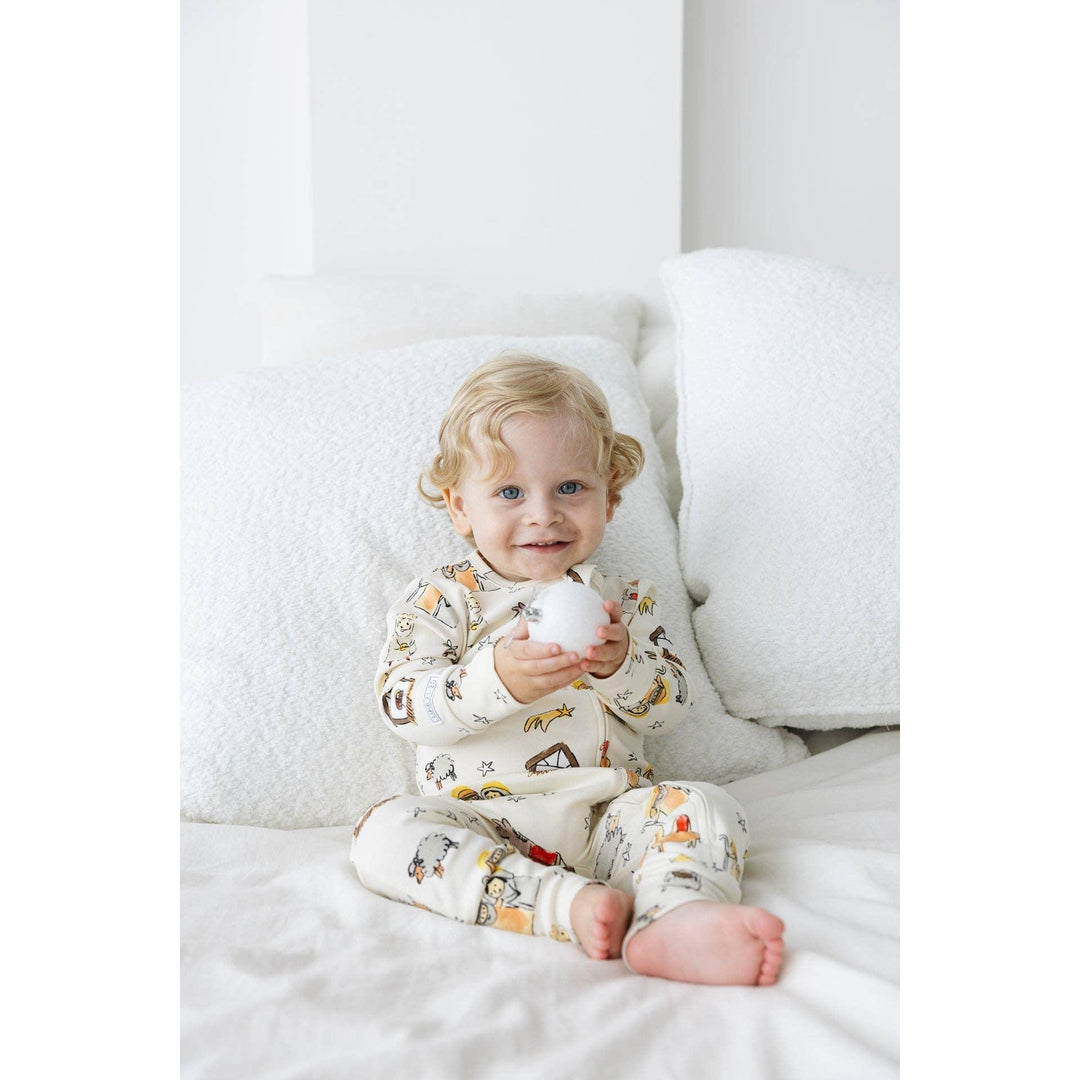 Away in a Manger PJ Footless Onesie Cotton