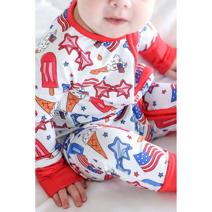 Convertible Zip Romper | Red, White &amp; Cool